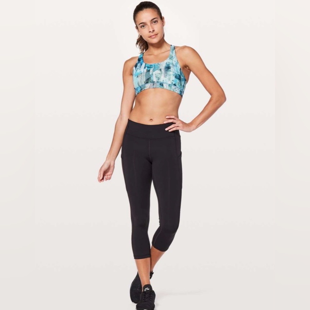 Lululemon Time To Sweat Bra Sun Dazed Multi Blue 4 Yoga Sports  Bra - Picture 2 of 9